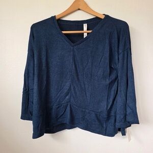 Gilligan & O'Malley Women's Navy Blue V Neck Sleep Shirt - XS